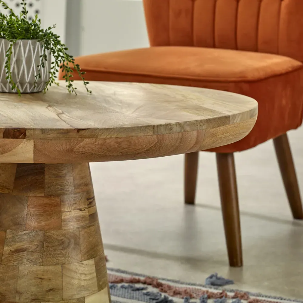 Surrey Mushroom Coffee Table - Brown, Solid Wood