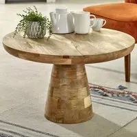 Surrey Mushroom Coffee Table - Brown, Solid Wood