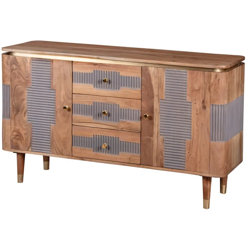 Wilton 2 Door 3 Drawer Sideboard - Brown, Acacia Wood