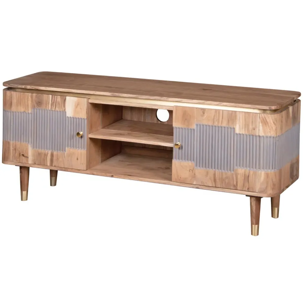 Wilton 2 Door TV Unit - Brown, Acacia Wood