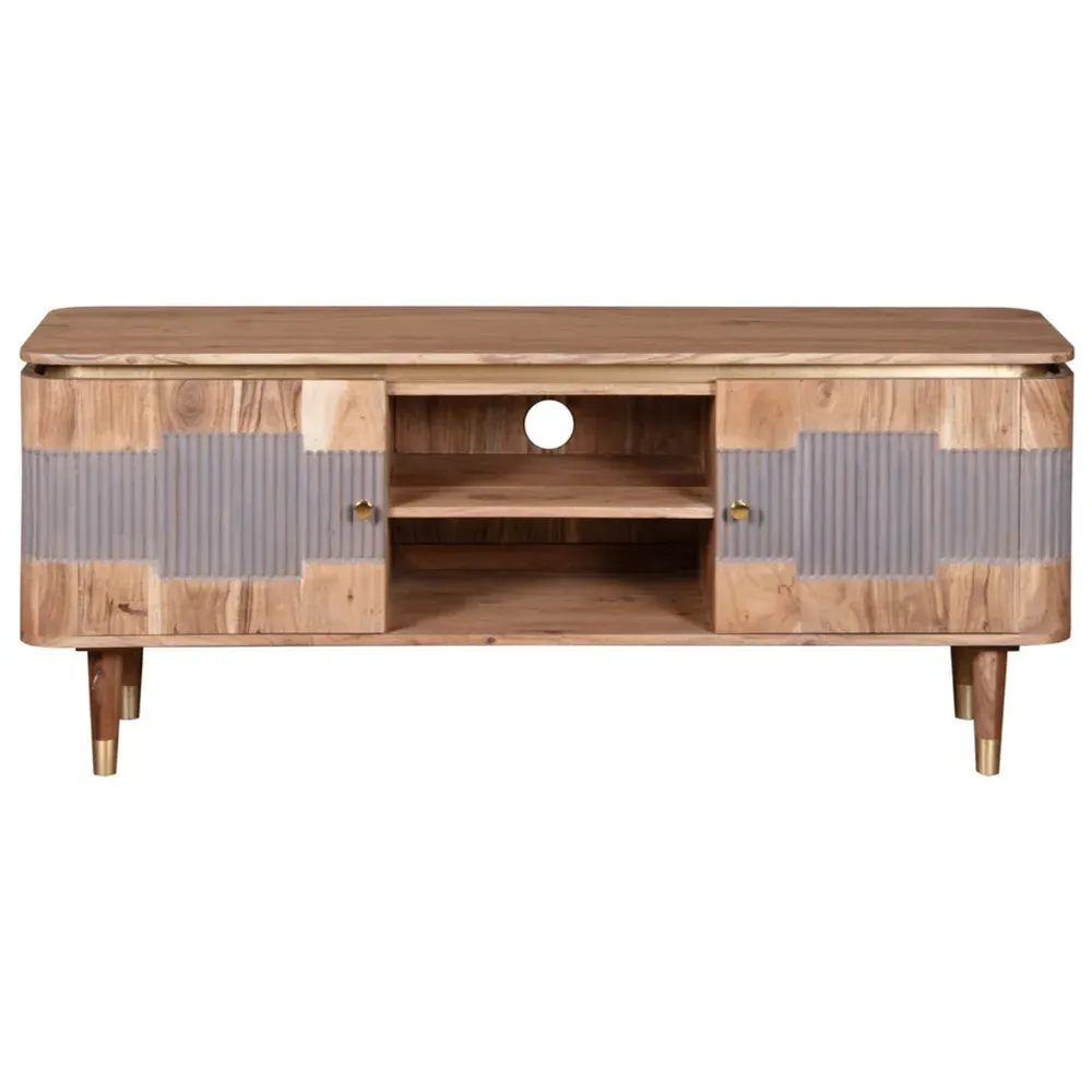 Wilton 2 Door TV Unit - Brown, Acacia Wood