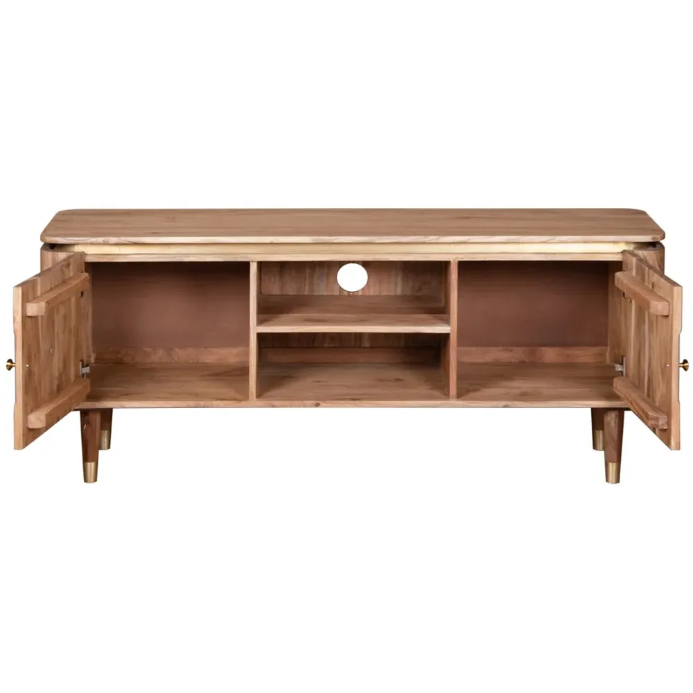 Wilton 2 Door TV Unit - Brown, Acacia Wood