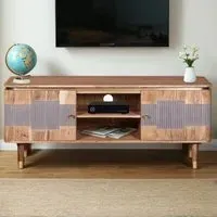 Wilton 2 Door TV Unit - Brown, Acacia Wood