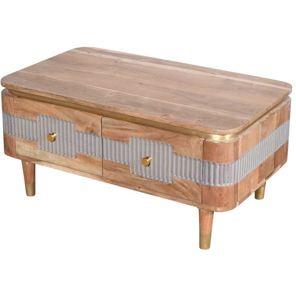 Wilton 2 Drawer Coffee Table - Brown, Acacia Wood