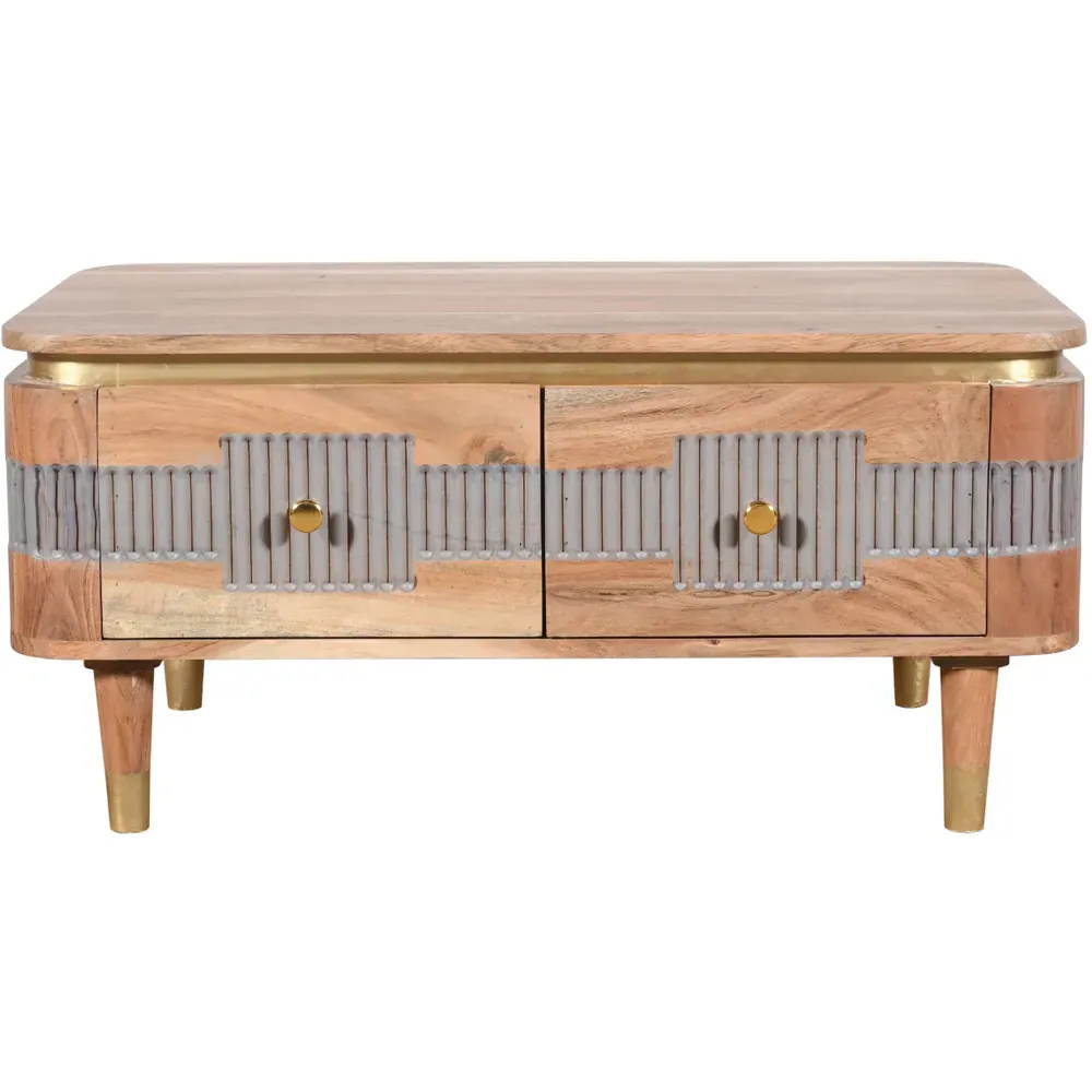 Wilton 2 Drawer Coffee Table - Brown, Acacia Wood