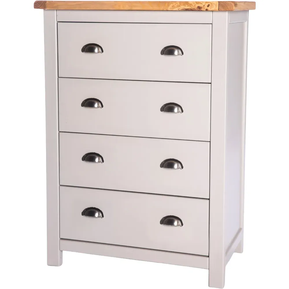 Argenta 4 Drawer Chest of Drawers - Light Grey