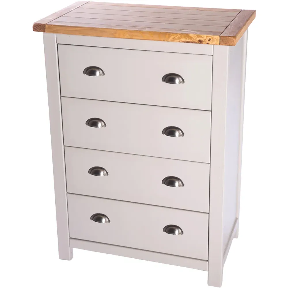 Argenta 4 Drawer Chest of Drawers - Light Grey
