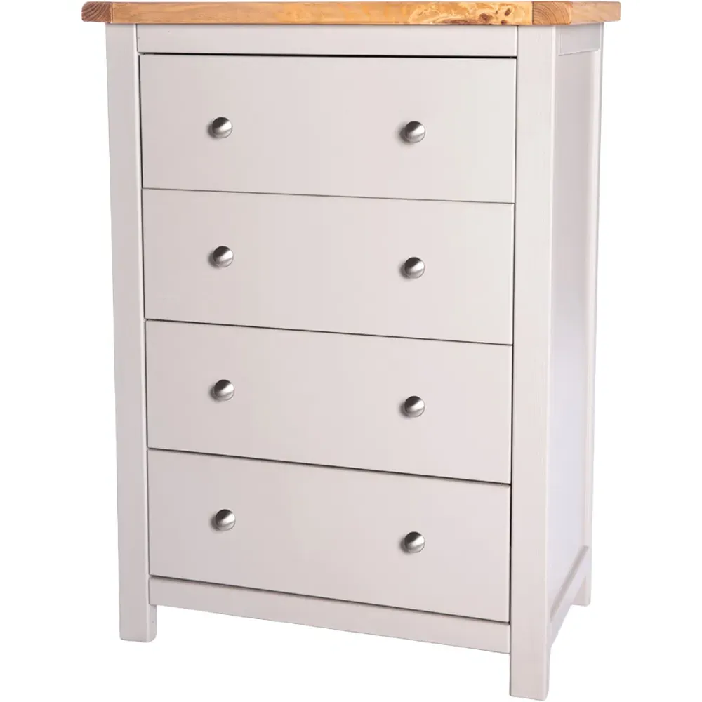 Argenta 4 Drawer Chest of Drawers - Light Grey