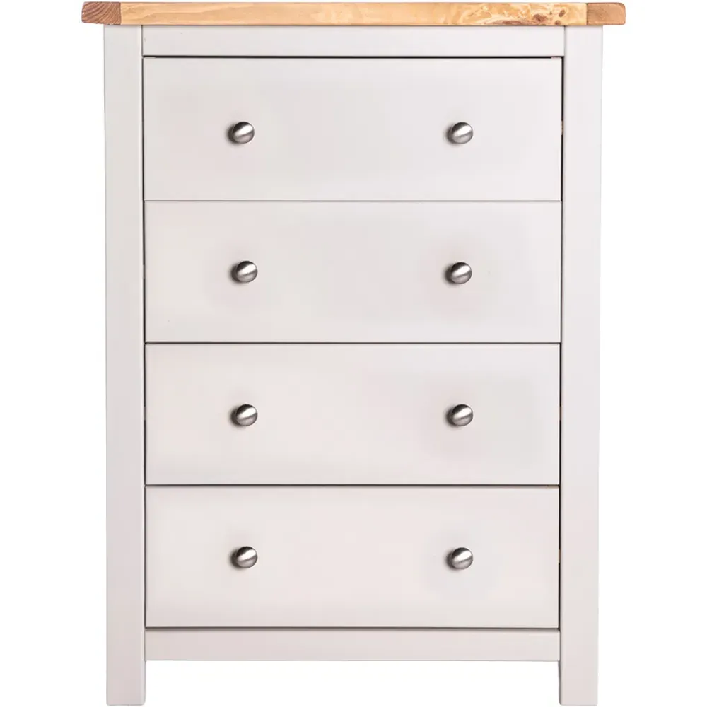 Argenta 4 Drawer Chest of Drawers - Light Grey