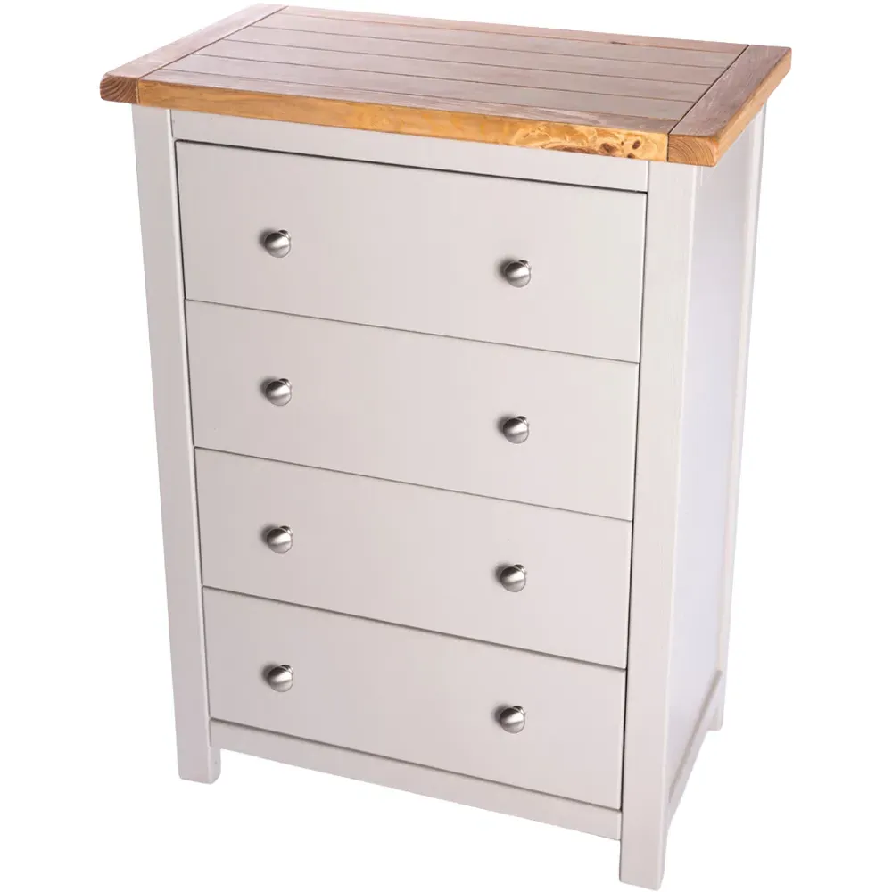 Argenta 4 Drawer Chest of Drawers - Light Grey