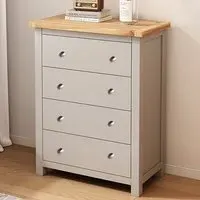 Argenta 4 Drawer Chest of Drawers - Light Grey