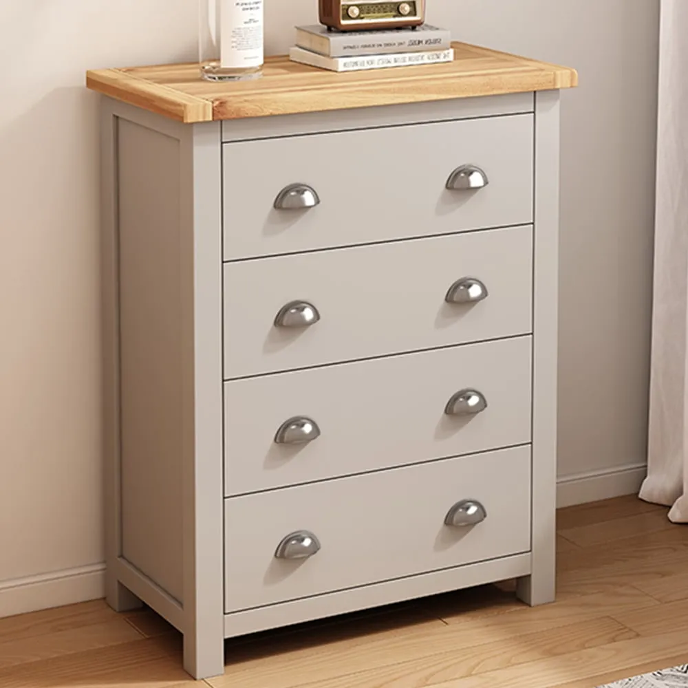 Argenta 4 Drawer Chest of Drawers - Light Grey image