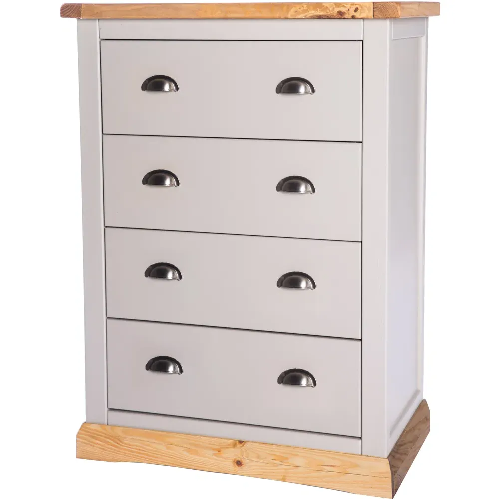 Bomporto 4 Drawer Chest of Drawers - Light Grey