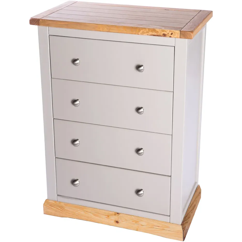 Bomporto 4 Drawer Chest of Drawers - Light Grey