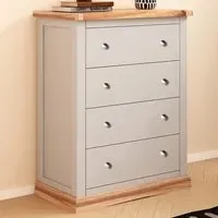 Bomporto 4 Drawer Chest of Drawers - Light Grey