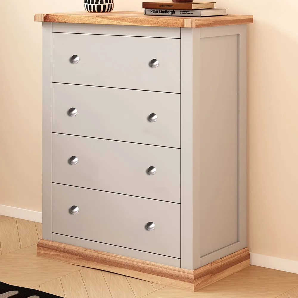 Bomporto 4 Drawer Chest of Drawers - Light Grey