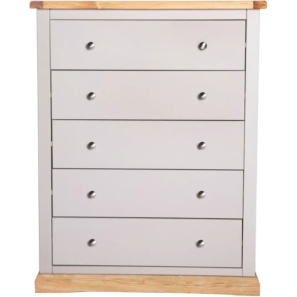 Bomporto 5 Drawer Chest of Drawers - Grey, Pine