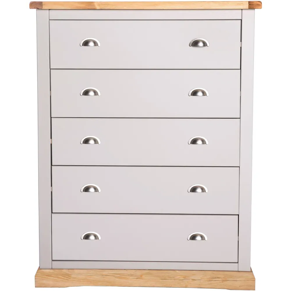 Bomporto 5 Drawer Chest of Drawers - Grey, Pine