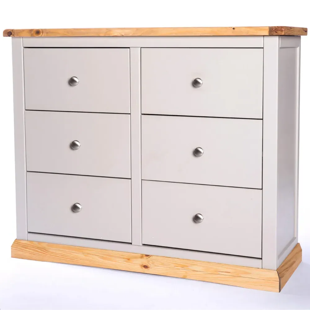 Bomporto 6 Drawer Chest of Drawers - Grey, Pine