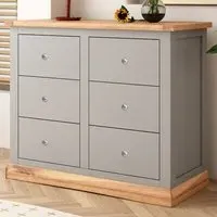 Bomporto 6 Drawer Chest of Drawers - Grey, Pine