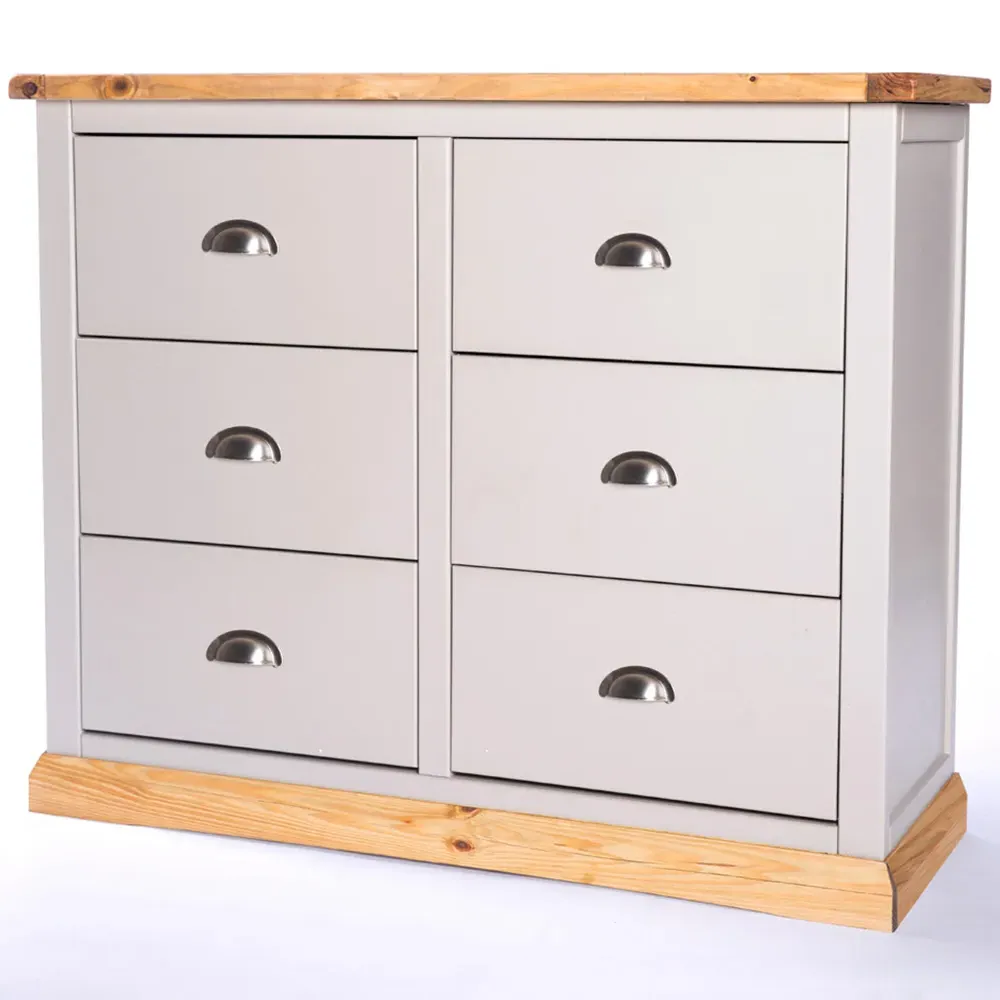 Bomporto 6 Drawer Chest of Drawers - Grey, Pine