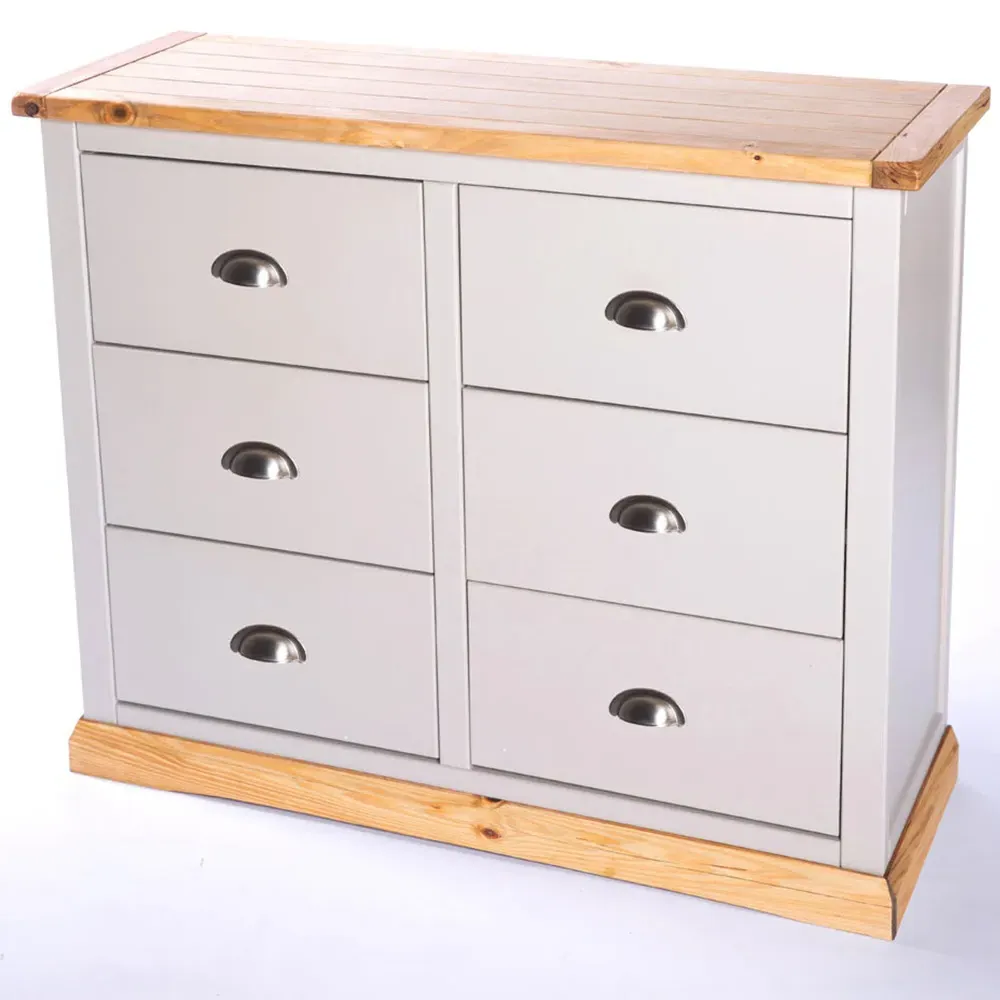 Bomporto 6 Drawer Chest of Drawers - Grey, Pine