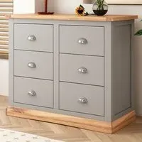Bomporto 6 Drawer Chest of Drawers - Grey, Pine