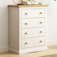 Castelli 4 Drawer Chest of Drawers - Off White