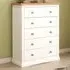 Castelli 5 Drawer Chest of Drawers - White, Pine Wood