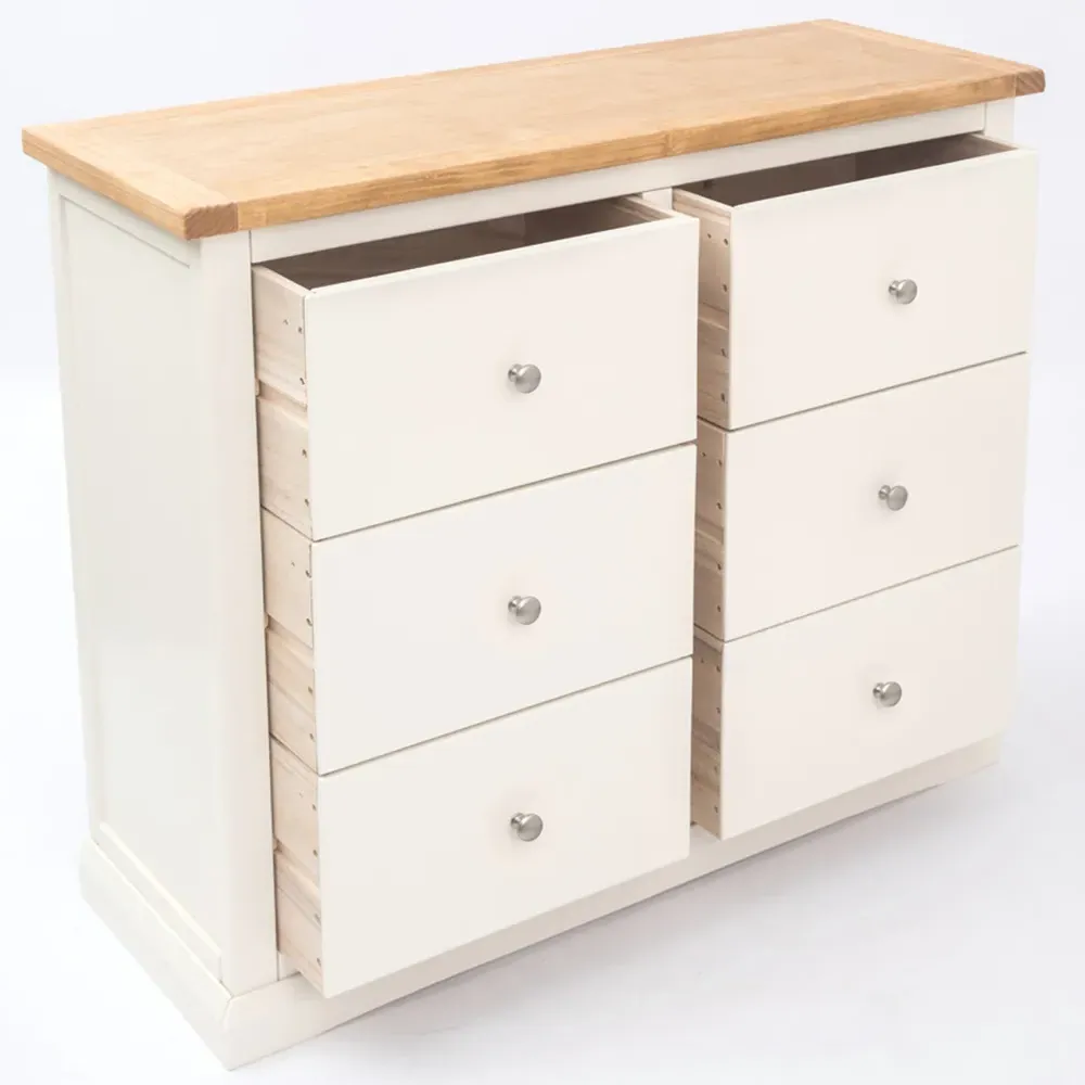 Castelli 6 Drawer Chest of Drawers - White, Pine