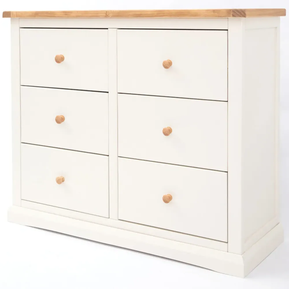 Castelli 6 Drawer Chest of Drawers - White, Pine Wood