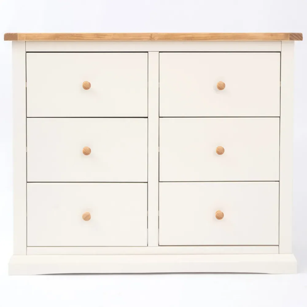 Castelli 6 Drawer Chest of Drawers - White, Pine Wood