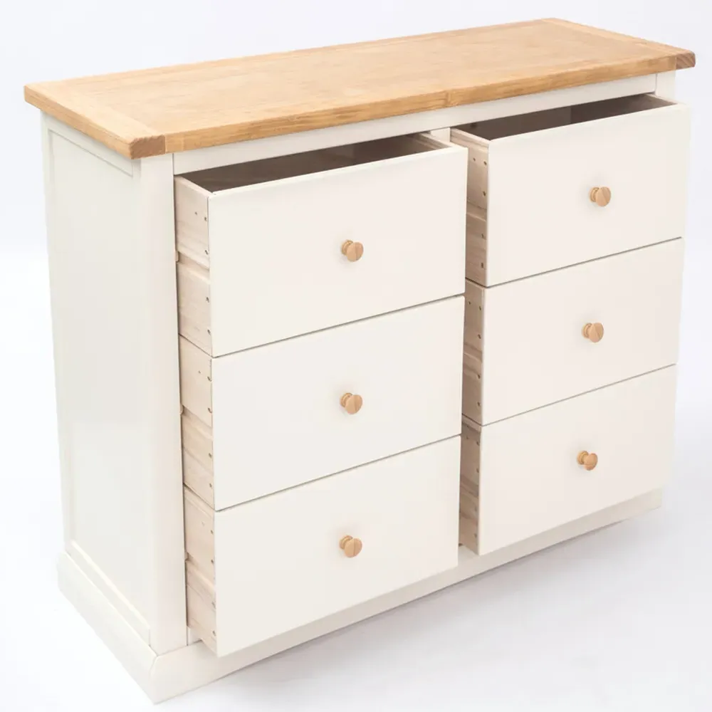 Castelli 6 Drawer Chest of Drawers - White, Pine Wood