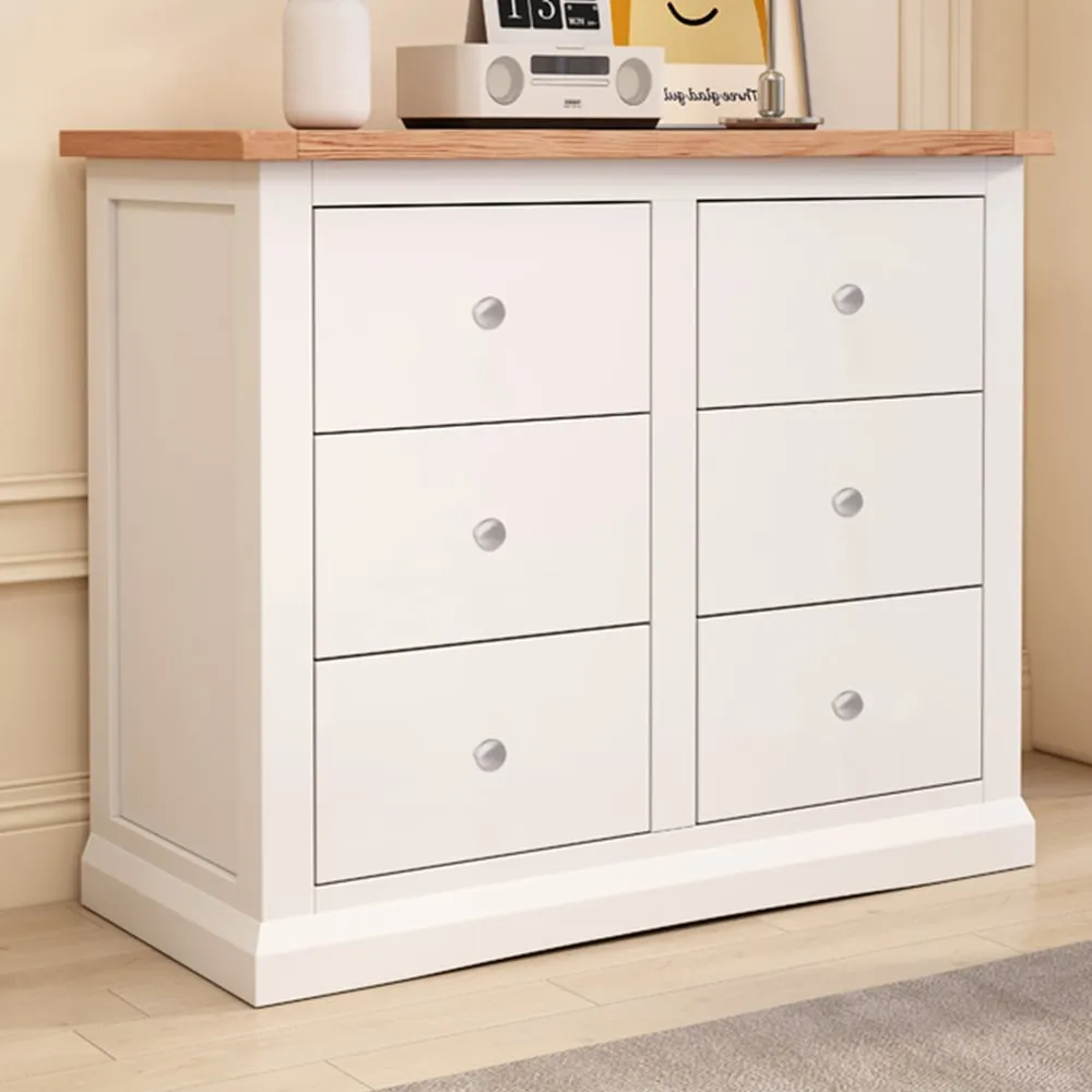 Castelli 6 Drawer Chest of Drawers - White, Pine
