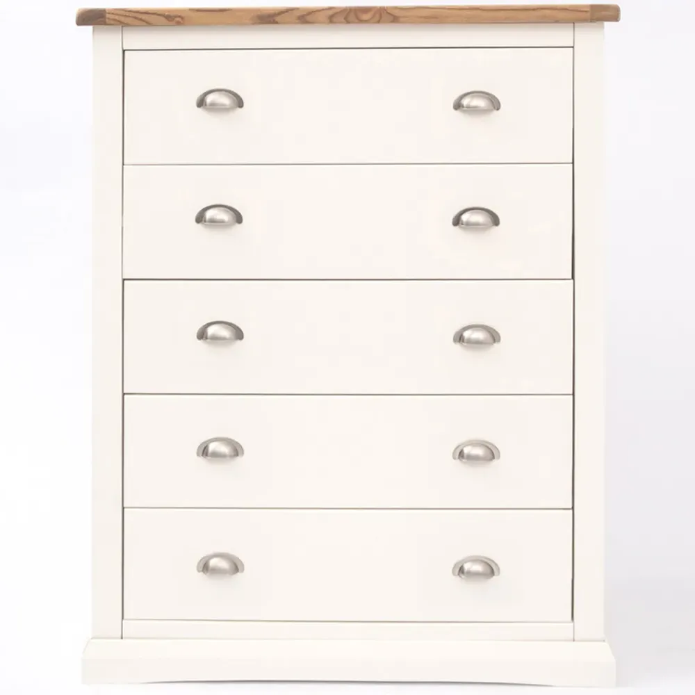 Cosenza 5 Drawer Chest of Drawers - White