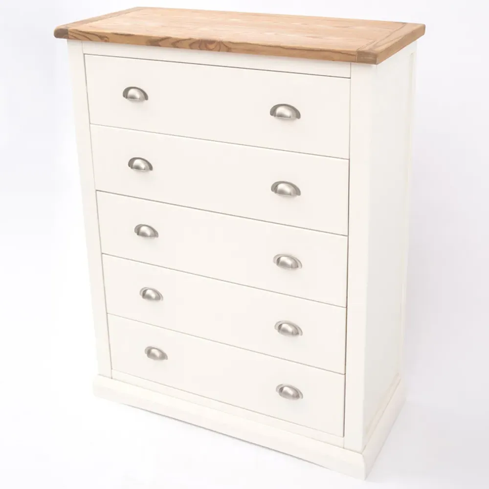 Cosenza 5 Drawer Chest of Drawers - White