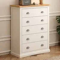 Cosenza 5 Drawer Chest of Drawers - White