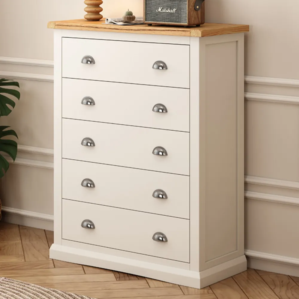 Cosenza 5 Drawer Chest of Drawers - White image