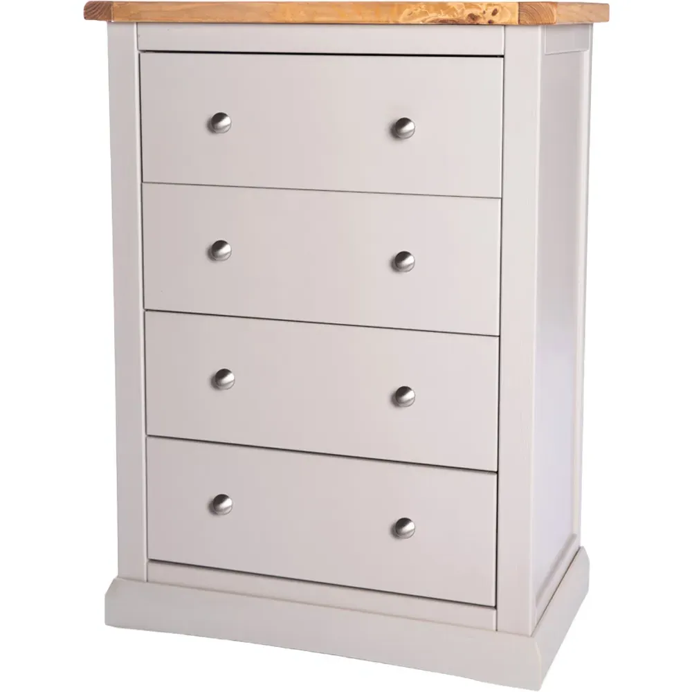 Loreo 4 Drawer Chest of Drawers - Light Grey
