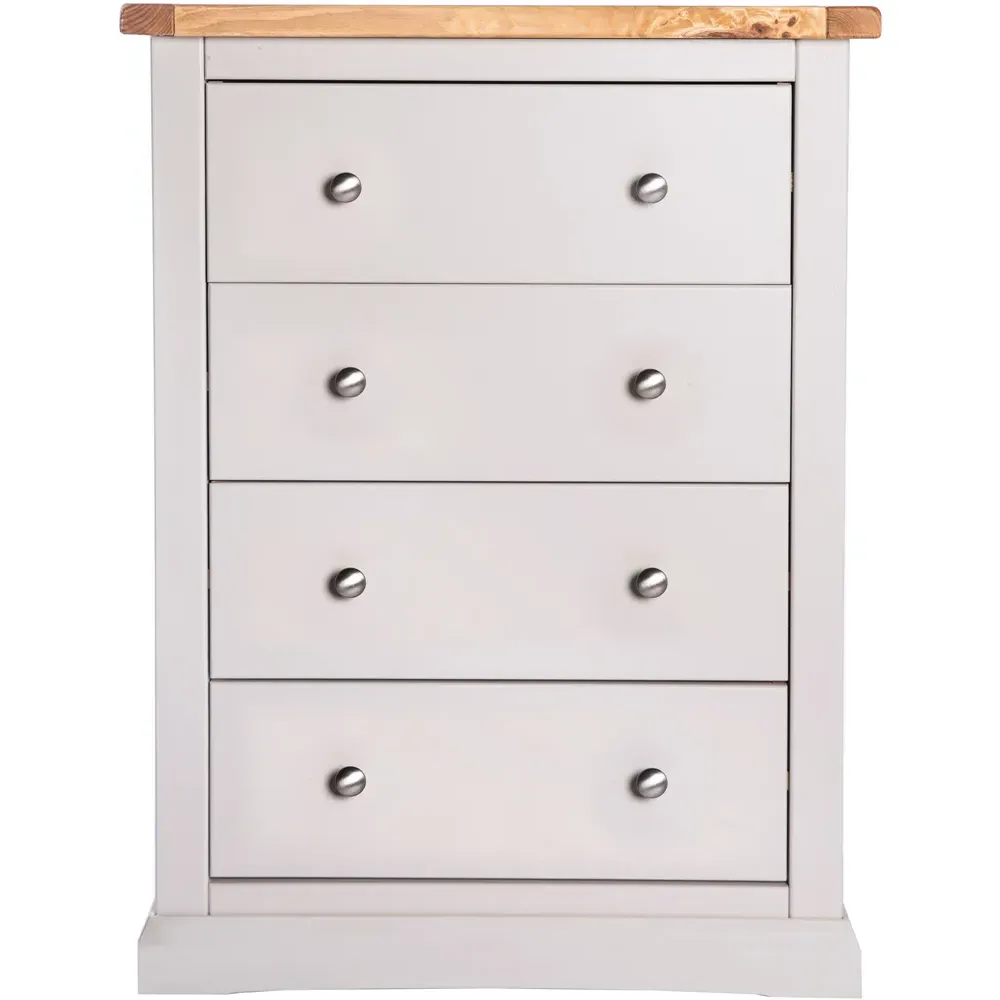 Loreo 4 Drawer Chest of Drawers - Light Grey