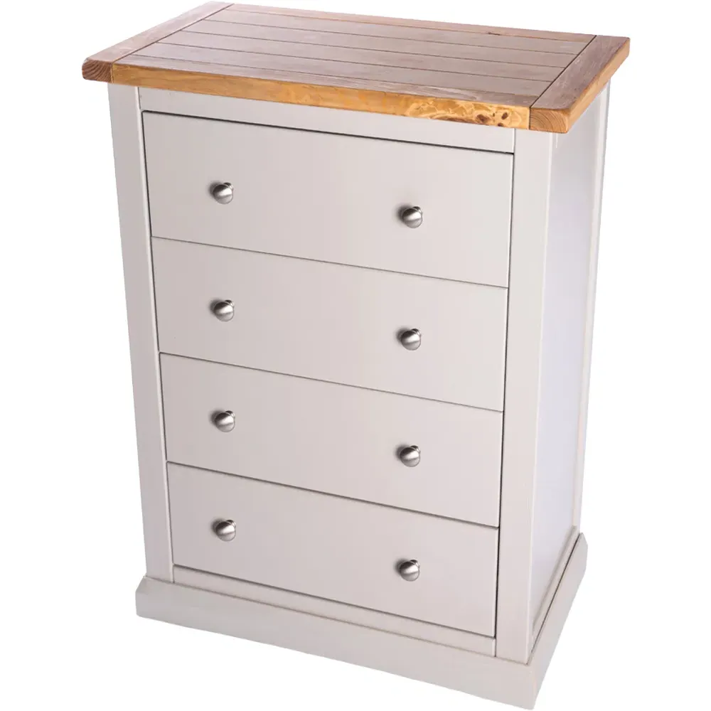 Loreo 4 Drawer Chest of Drawers - Light Grey