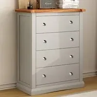 Loreo 4 Drawer Chest of Drawers - Light Grey