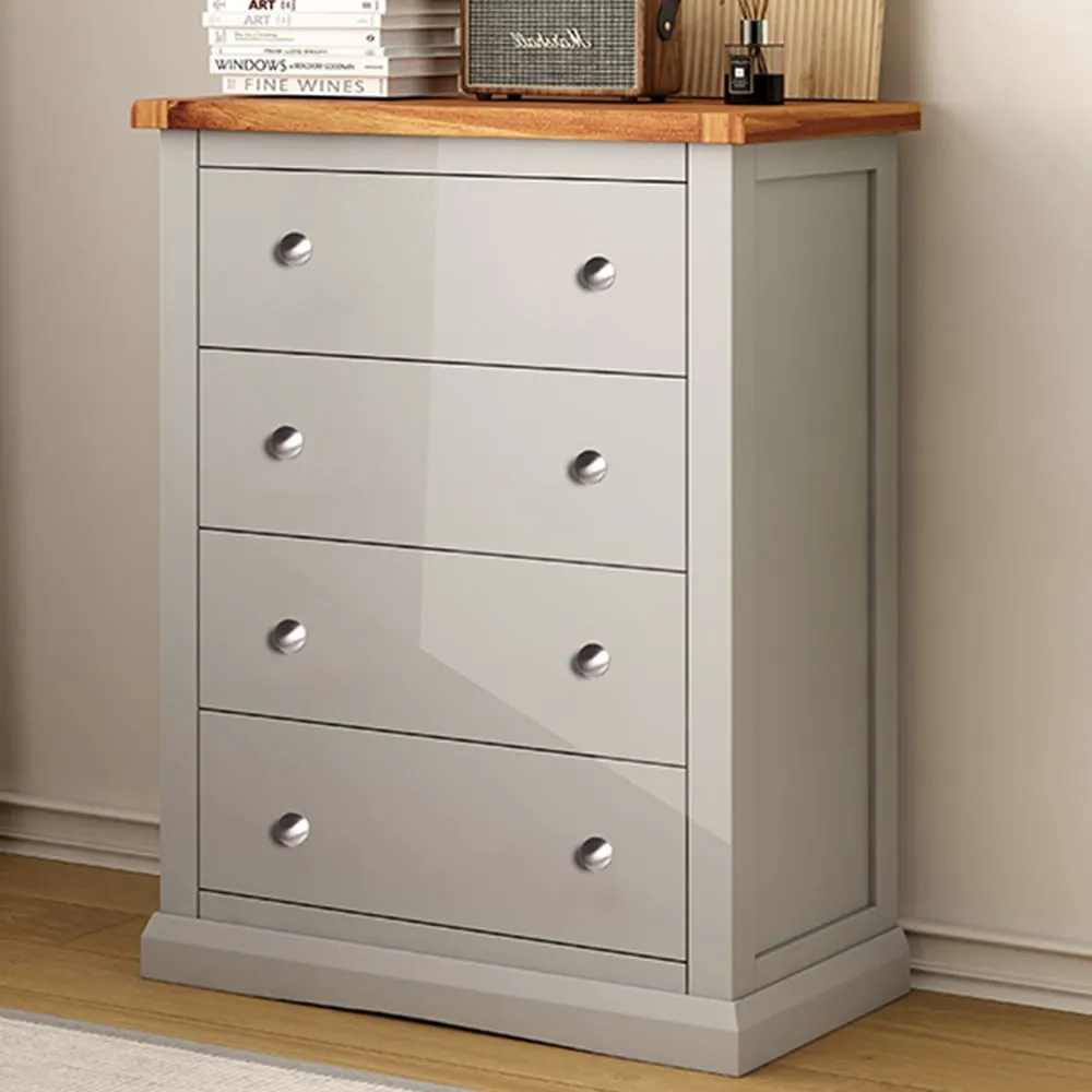 Loreo 4 Drawer Chest of Drawers - Light Grey image