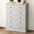 Loreo 5 Drawer Chest of Drawers - Grey, Pine