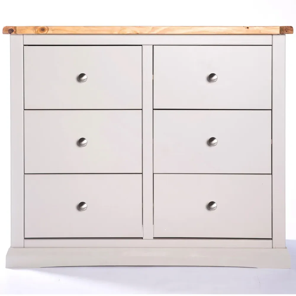 Loreo 6 Drawer Chest of Drawers - Grey, Pine