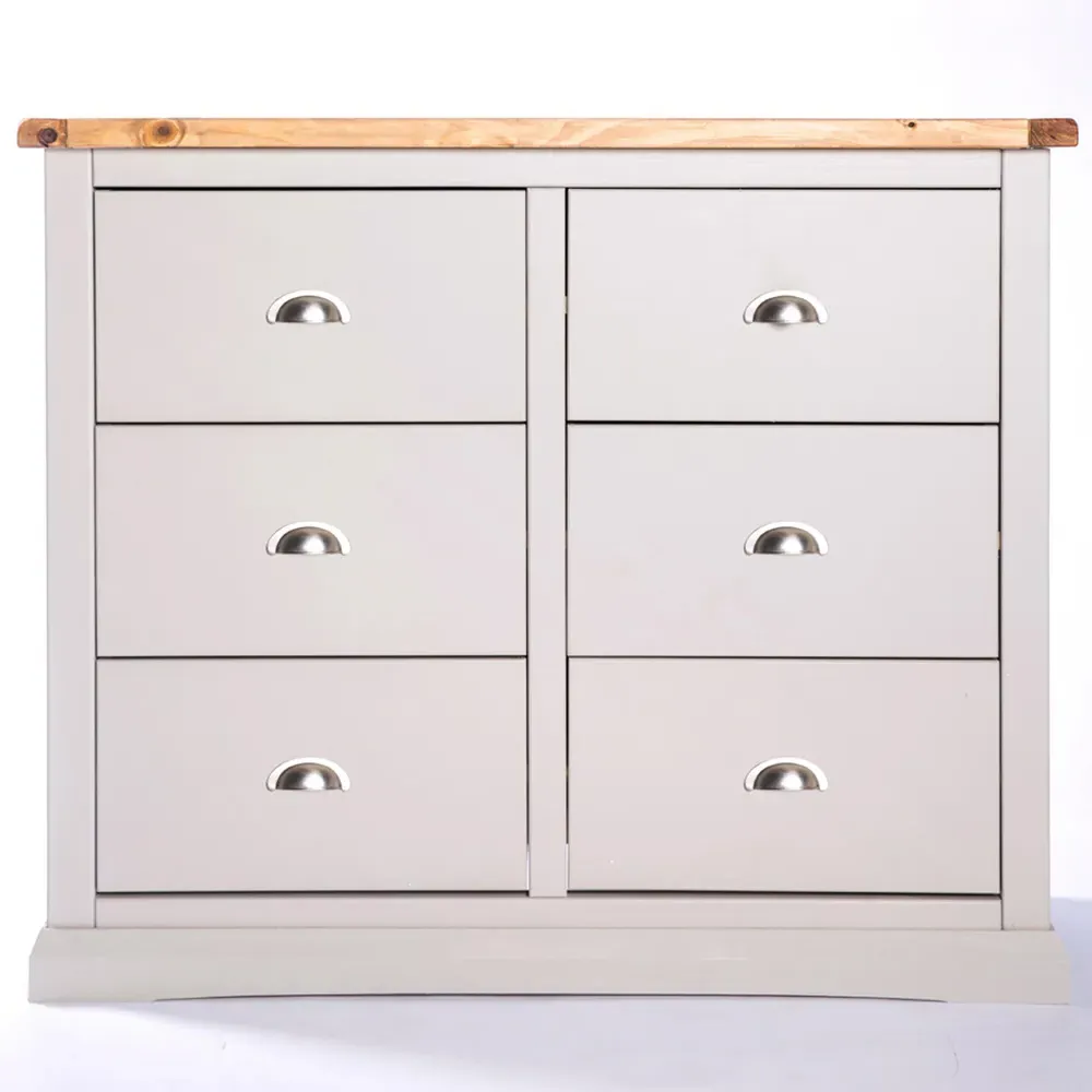 Loreo 6 Drawer Chest of Drawers - Grey, Pine