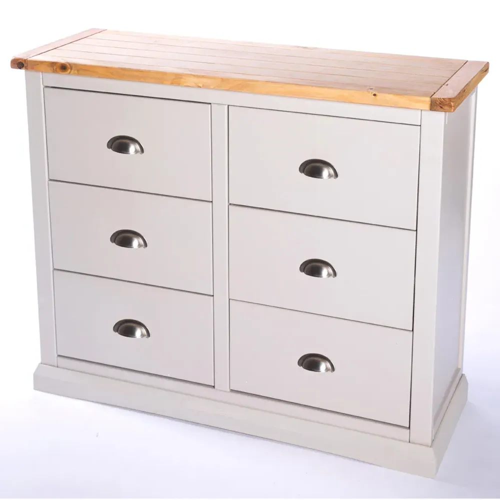 Loreo 6 Drawer Chest of Drawers - Grey, Pine