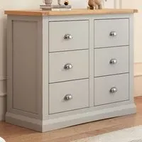 Loreo 6 Drawer Chest of Drawers - Grey, Pine