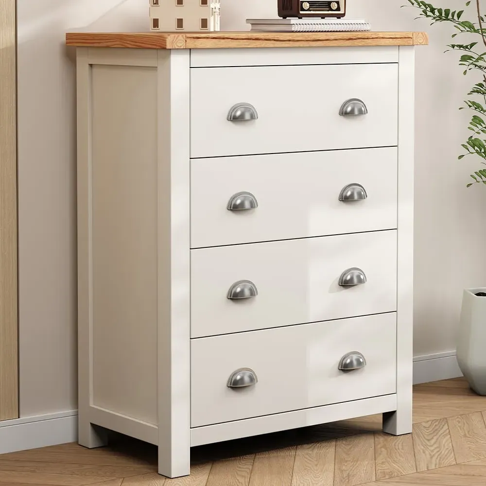 Lovere 4 Drawer Chest of Drawers - Off White