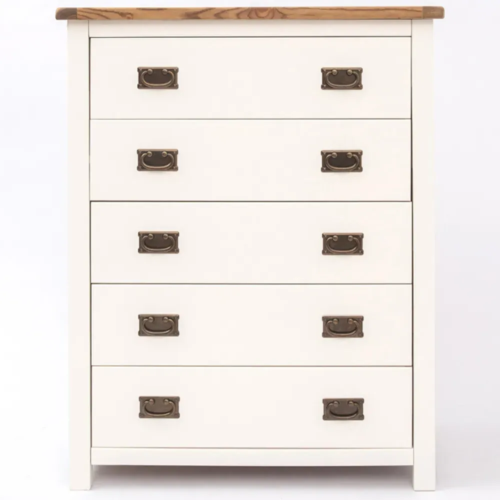 Lovere 5 Drawer Chest of Drawers - White